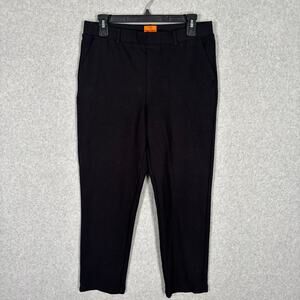 Mary Crafts Pants 12 Black Pull On Ponte‎ Elastic Waist Crop Ankle Career Office